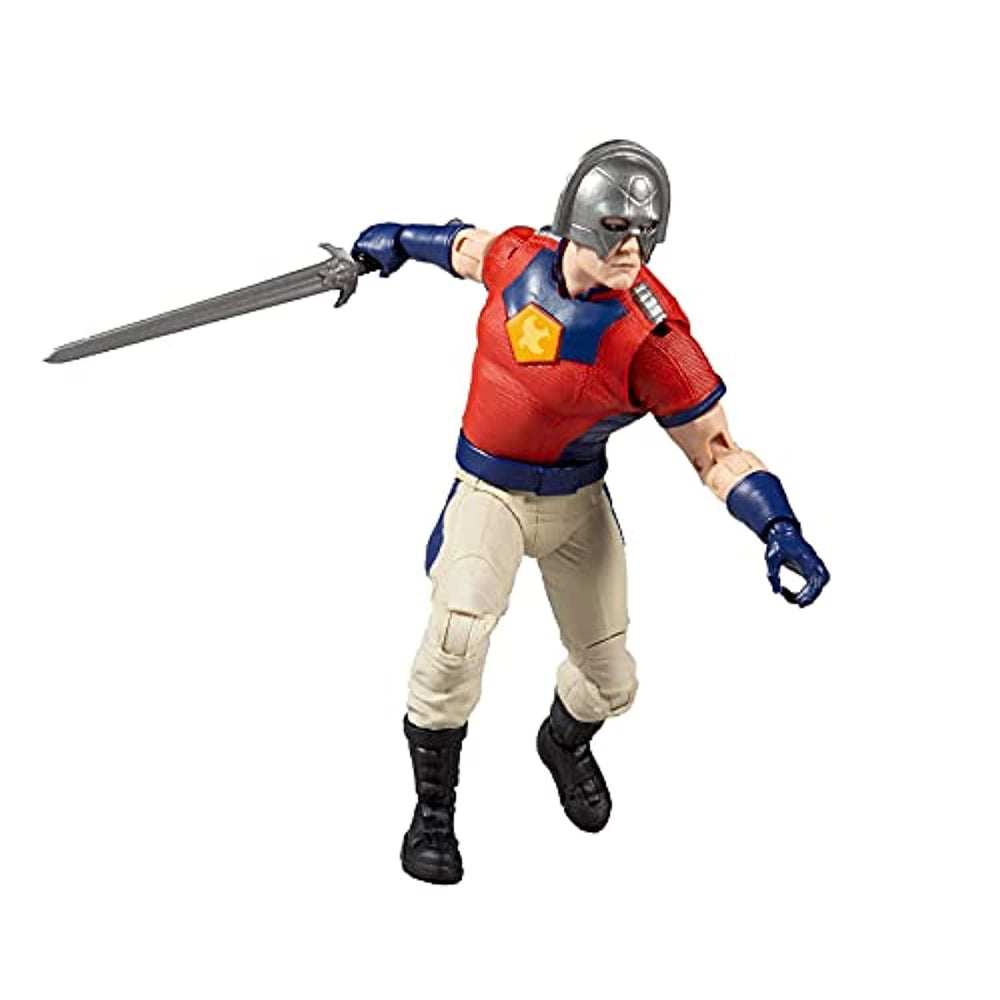 McFarlane Toys Peacemaker sword and base for display-ready action.