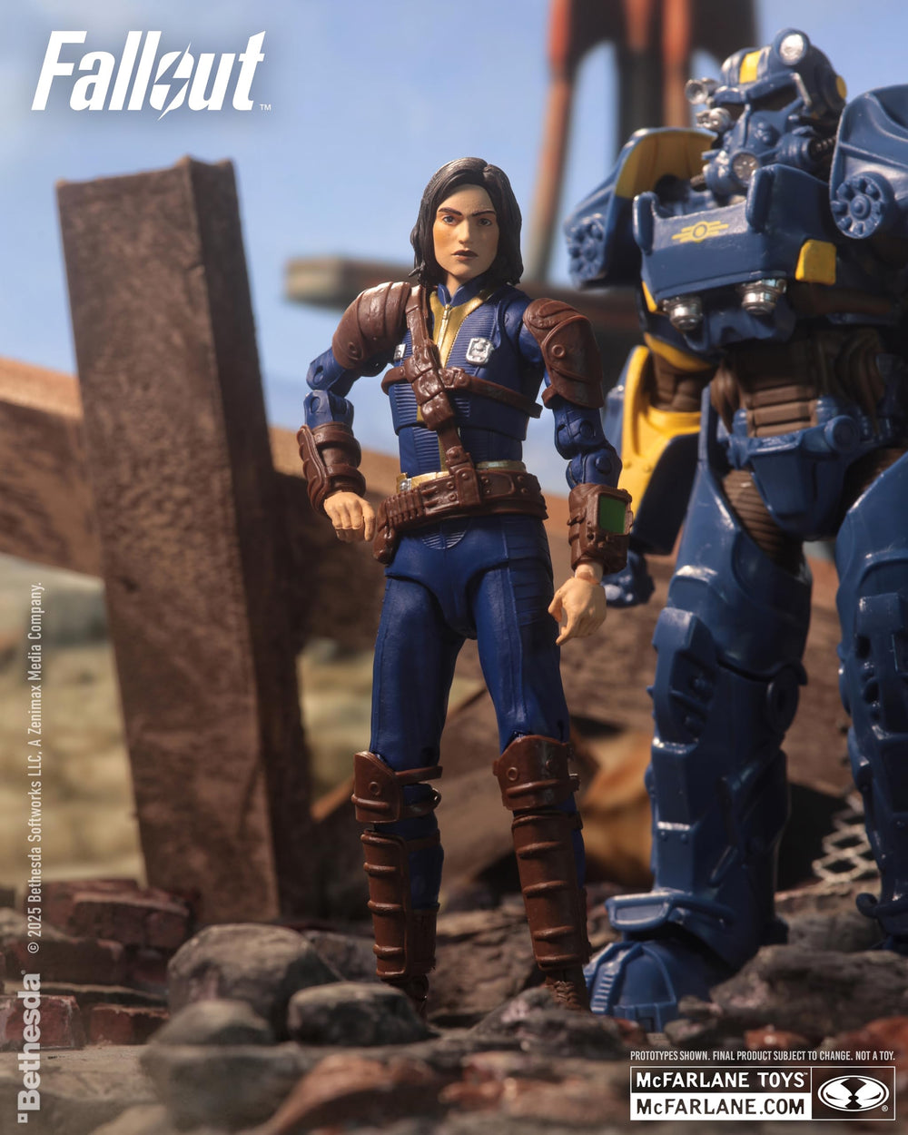 Two display bases provide stable posing for action scenes.