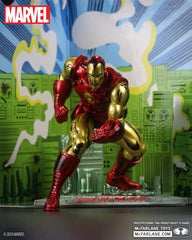 McFarlane Toys Iron Man environment base backdrop enhances dramatic shelf presentation.