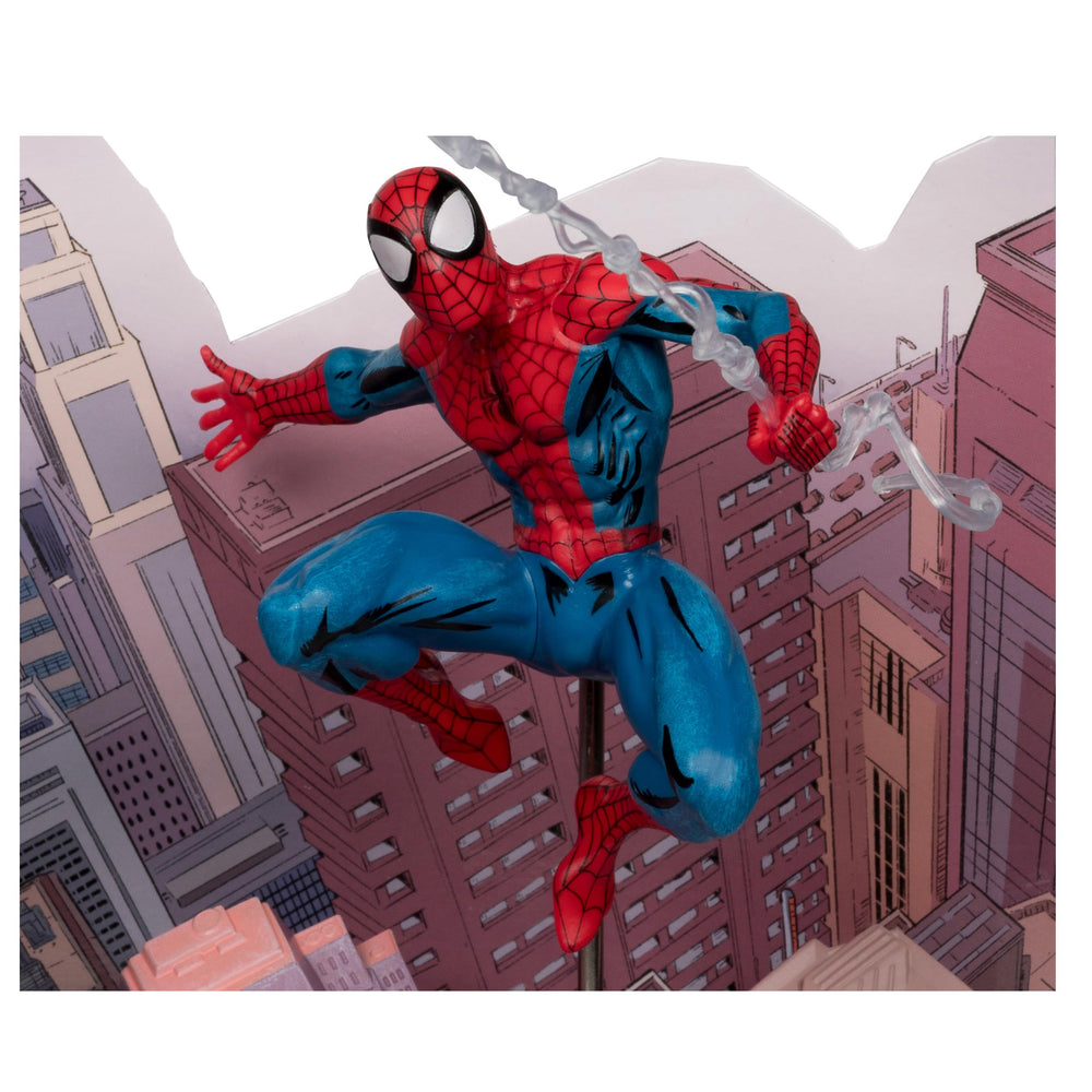 Backdrop scene setting for Spider-Man display