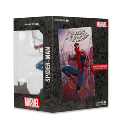 Shelf-ready Spider-Man 1:10-scale display setup