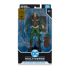 McFarlane Green Arrow figure on a shelf for display