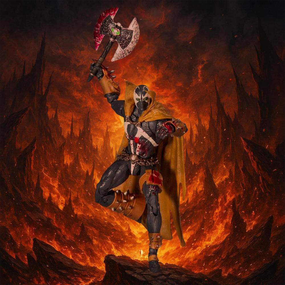 McFarlane Spawn front pose showcases dramatic stance and presence.