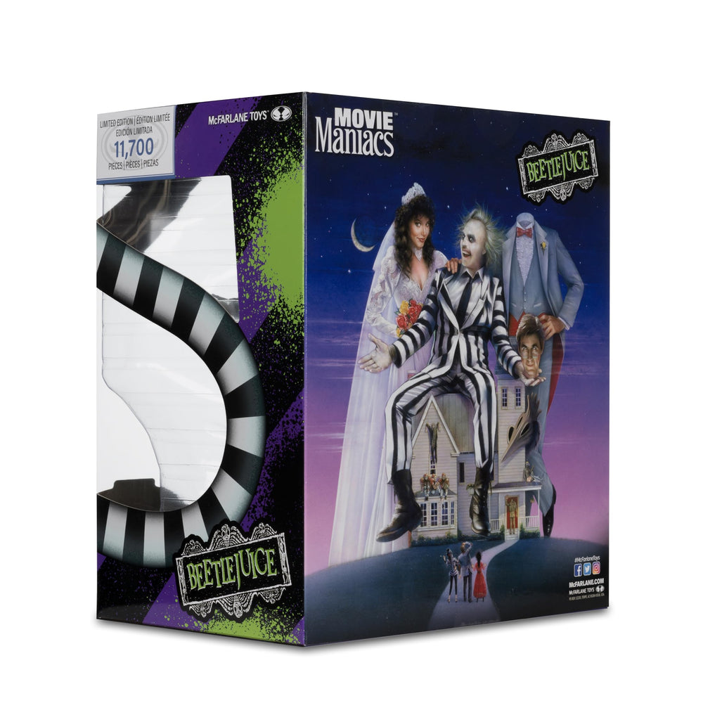 Beetlejuice from McFarlane Movie Maniacs collection figure for display and collection