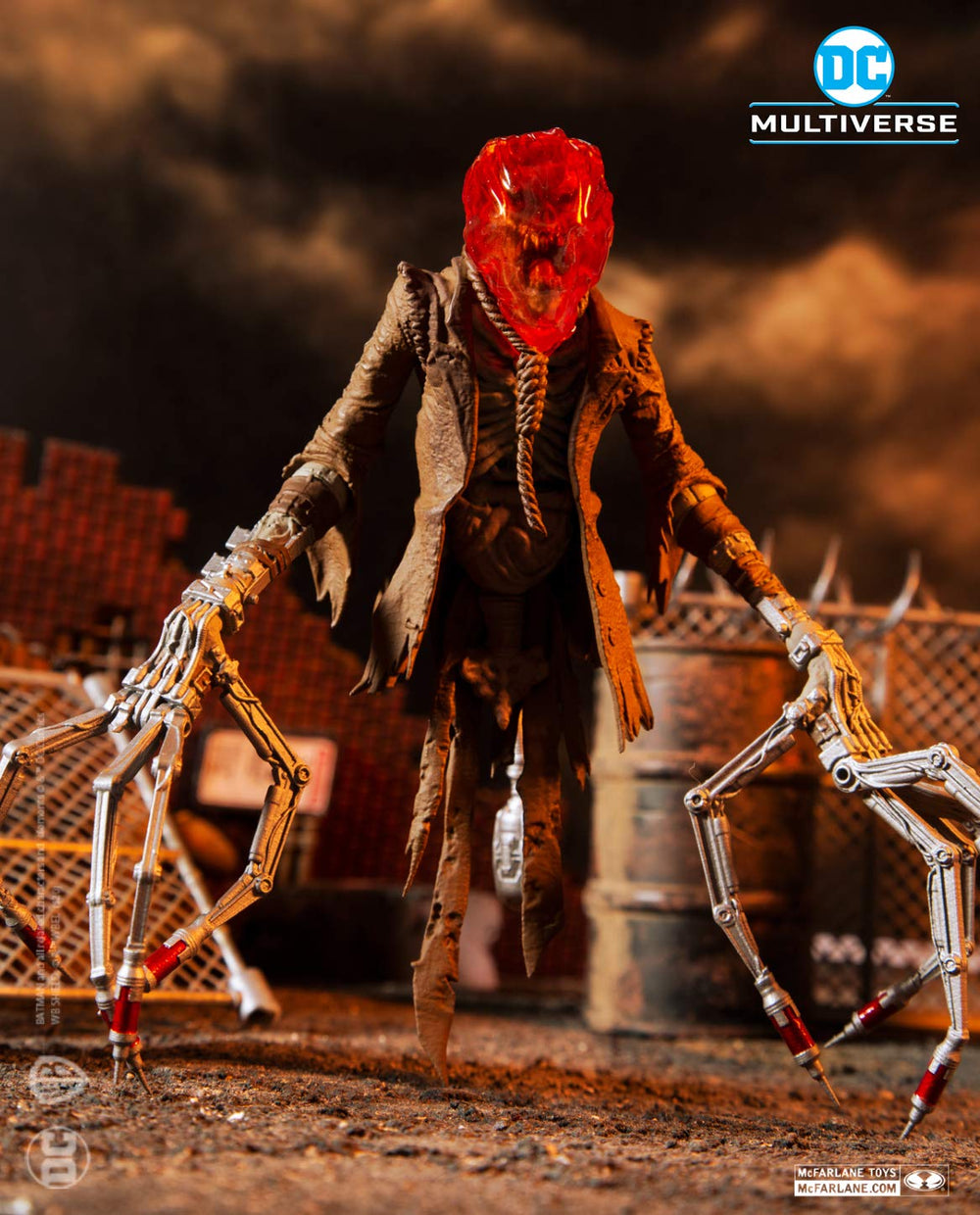 McFarlane Toys Bane assembly piece connects with other parts for display.