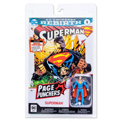 McFarlane Toys Superman Rebirth 3-inch pose showcases dynamic display potential.