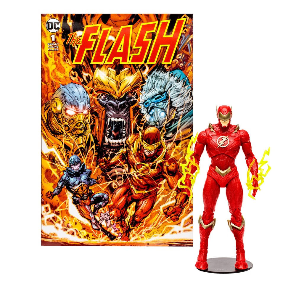 McFarlane DC Direct The Flash figure in Barry Allen pose for striking display.