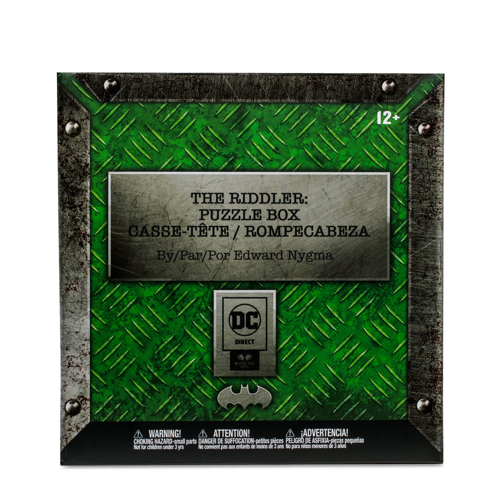 McFarlane Toys Riddler Puzzle Box accessory-case with clues and keep-sake items.