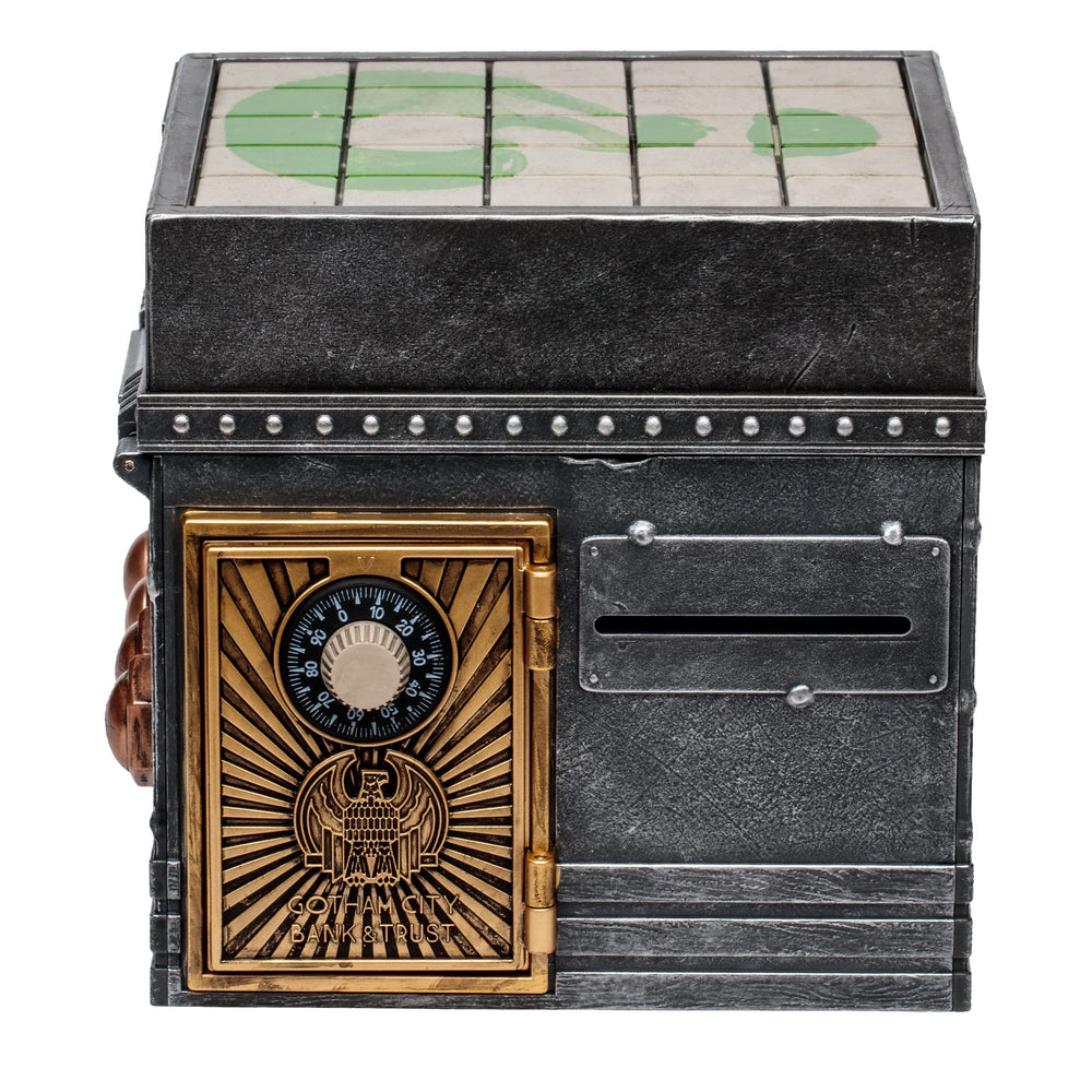 McFarlane Toys Riddler Puzzle Box nightwing-nod detail for collectors.