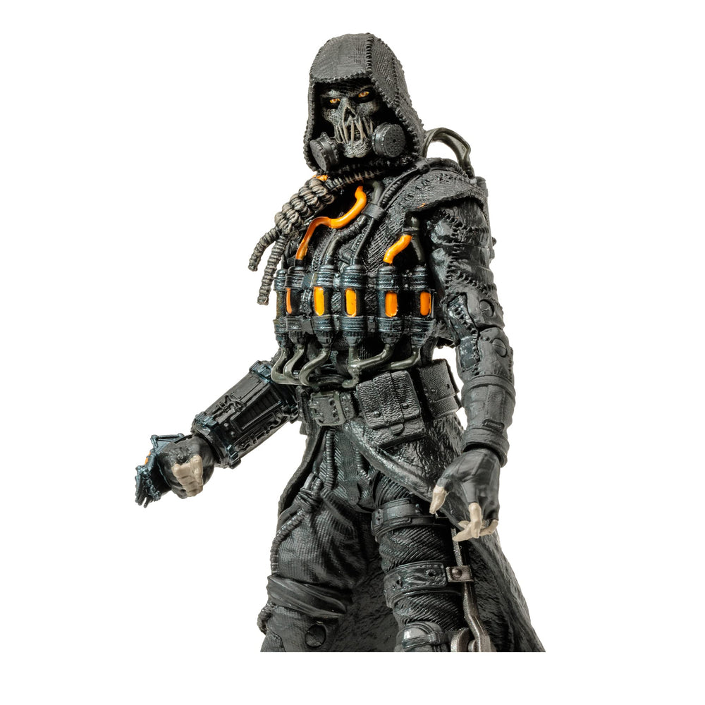 McFarlane Toys Scarecrow Arkham Knight look shown in action pose.