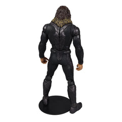 McFarlane Toys Aquaman stealth suit close-up reveals intricate texture and color.