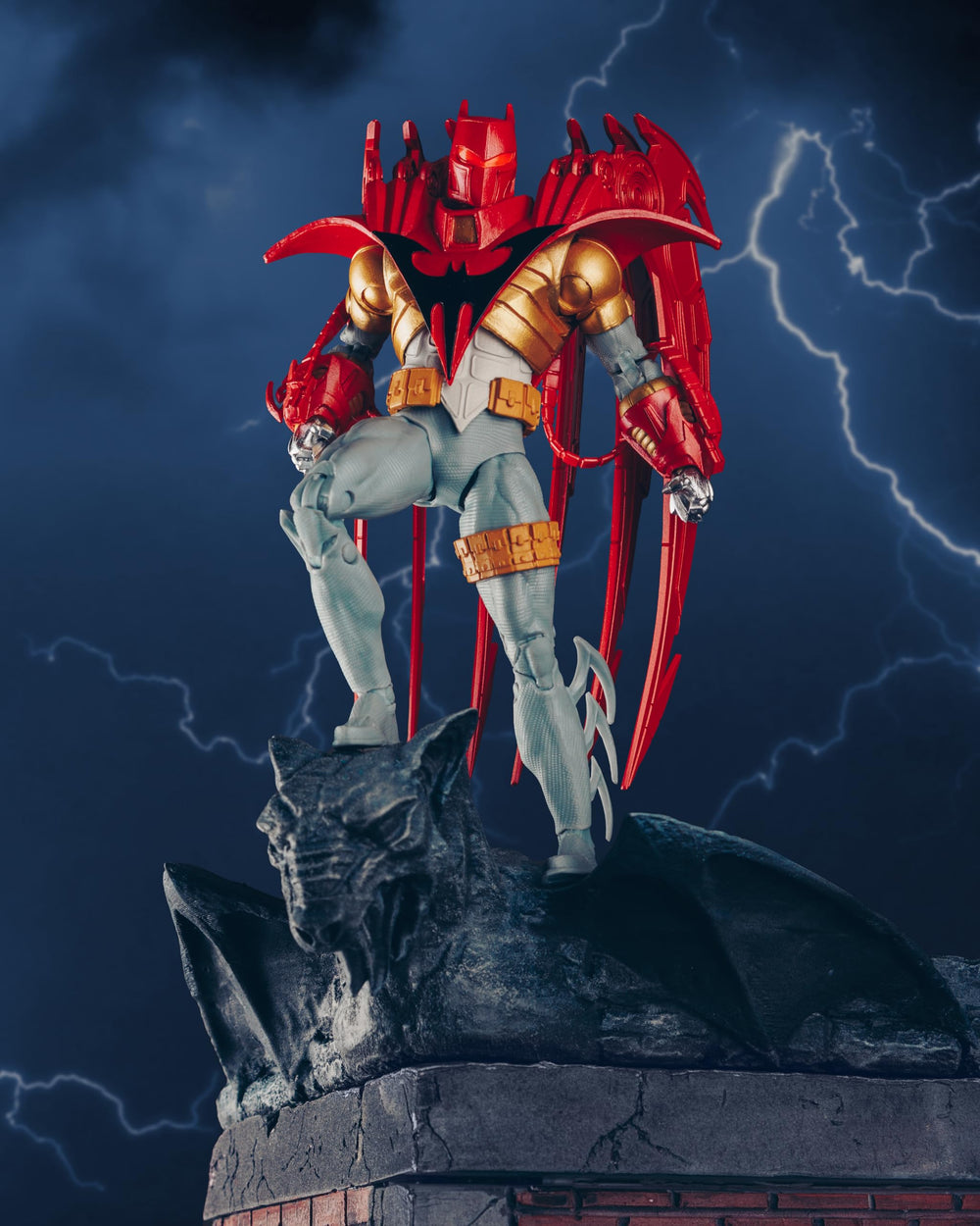 McFarlane Toys Azrael Batman Armor figure back view showing armor details