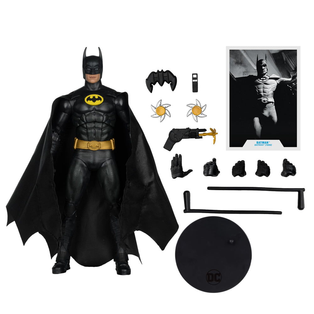 Batman 1989 accessories include Batarang and grapnel launcher for action scenes.