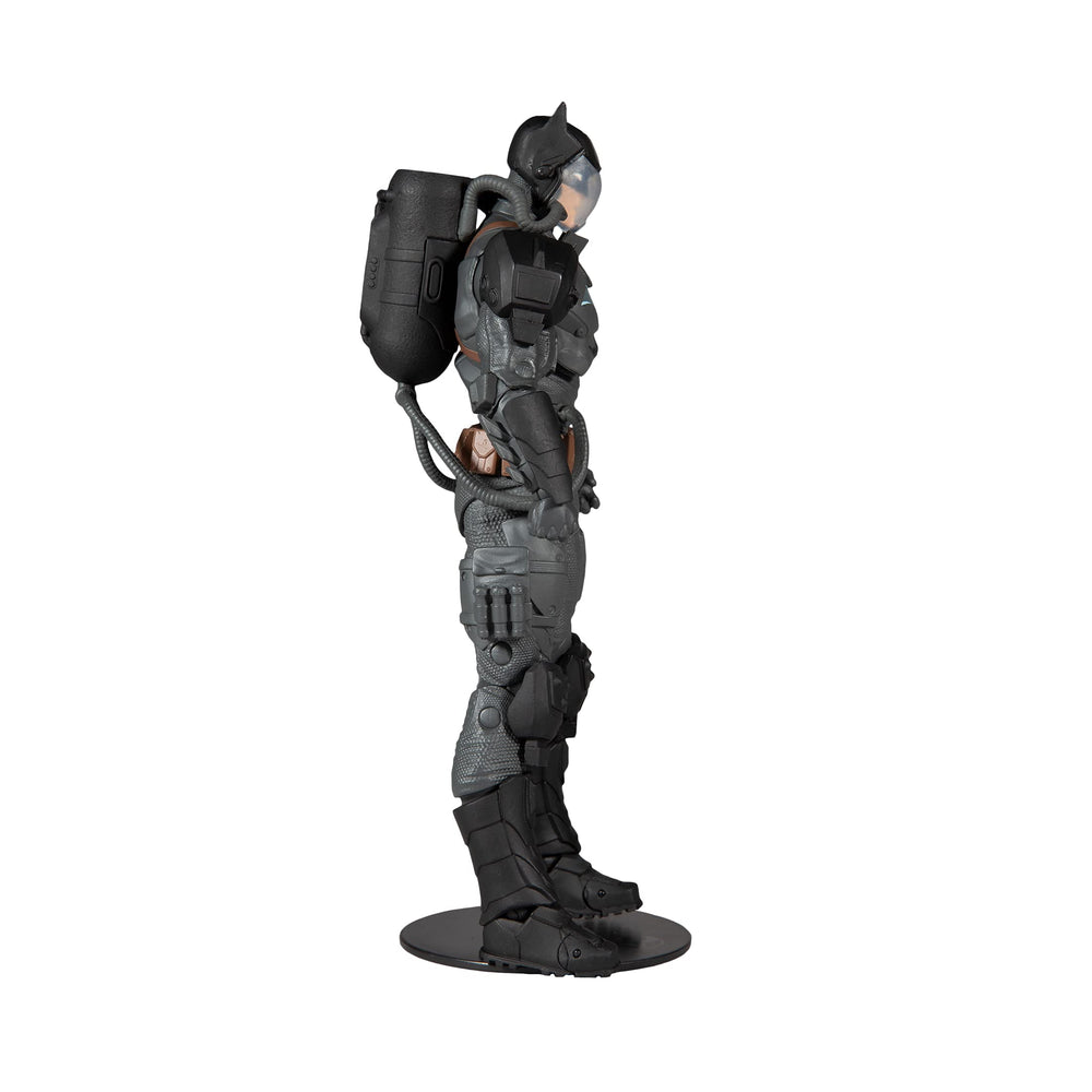 Close-up of Batman Hazmat suit texture on McFarlane figure