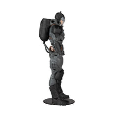 Close-up of Batman Hazmat suit texture on McFarlane figure