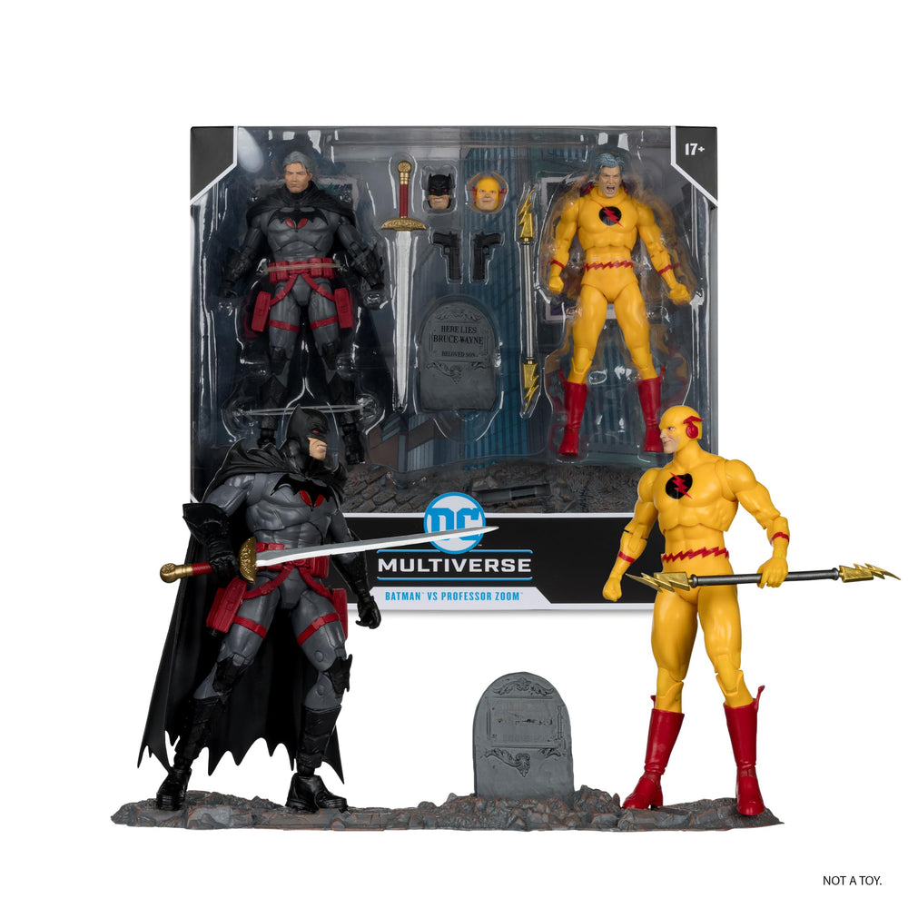 McFarlane Toys Batman vs Professor Zoom Flashpoint front view for display-ready detail