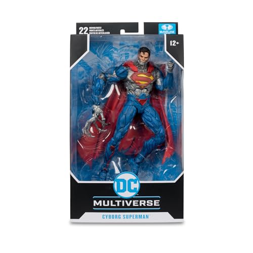 McFarlane DC Multiverse Cyborg Superman dynamic pose supports storytelling display
