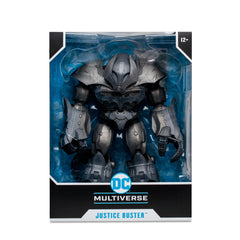 McFarlane Toys Justice Buster art card back offers character biography for reference.