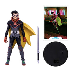 McFarlane Toys Robin Infinite Frontier art card includes character biography on back.