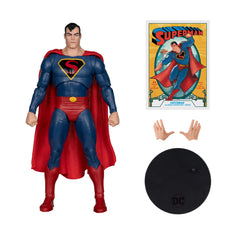 McFarlane Toys Superman 1940s base and art card for display setup.