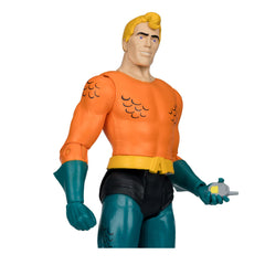 McFarlane Toys DC Retro Aquaman packaging display shows compact 6-inch scale
