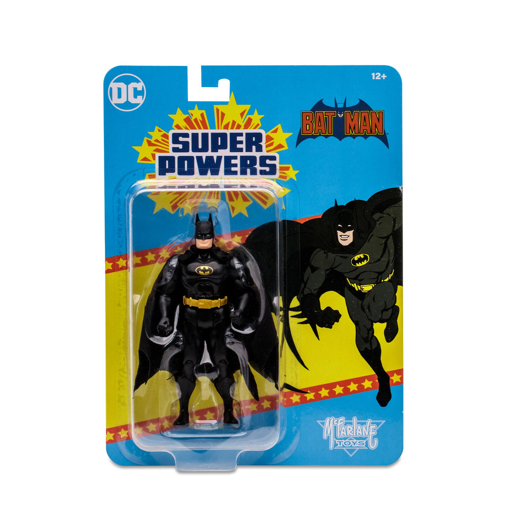 McFarlane Toys Batman black suit card back shows collectible art and figures compatibility