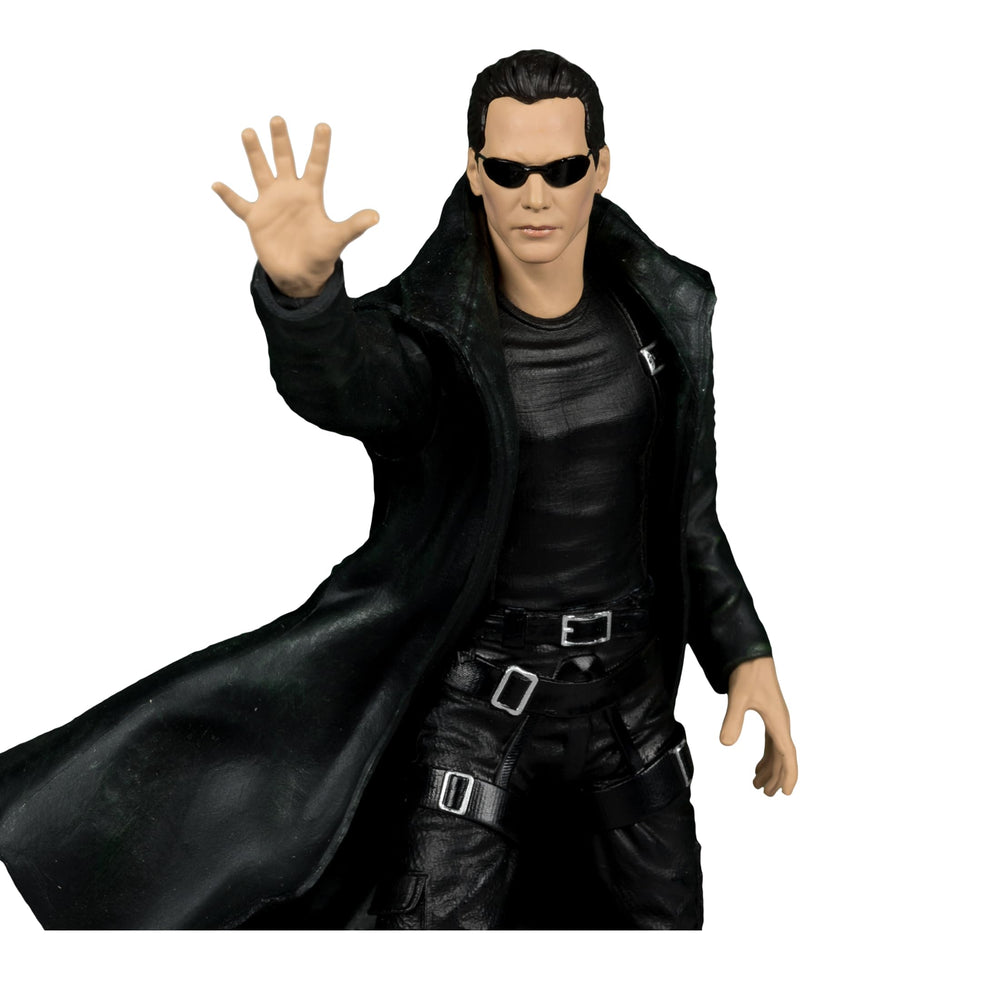 Neo figure with scenic backdrop enhances desk display