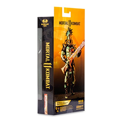 McFarlane Toys Kotal Kahn detailed paint app enhances visual depth on shelf.