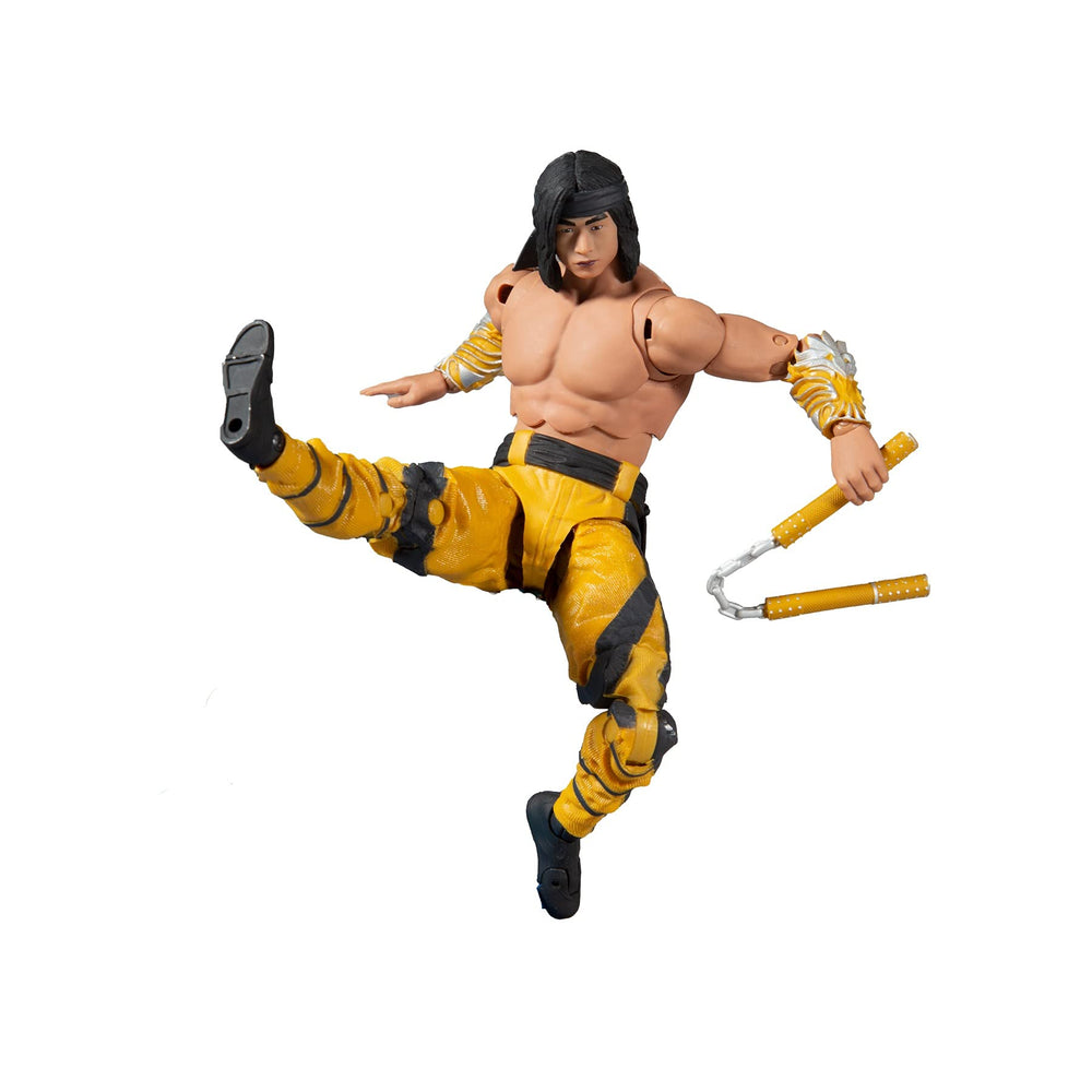 McFarlane Toys Liu Kang figure highlighting Ultra Articulation for pose versatility.