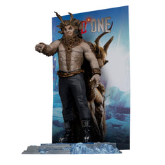McFarlane Toys Red One Krampus 6in figure — accessories with backdrop and environmental base for display.
