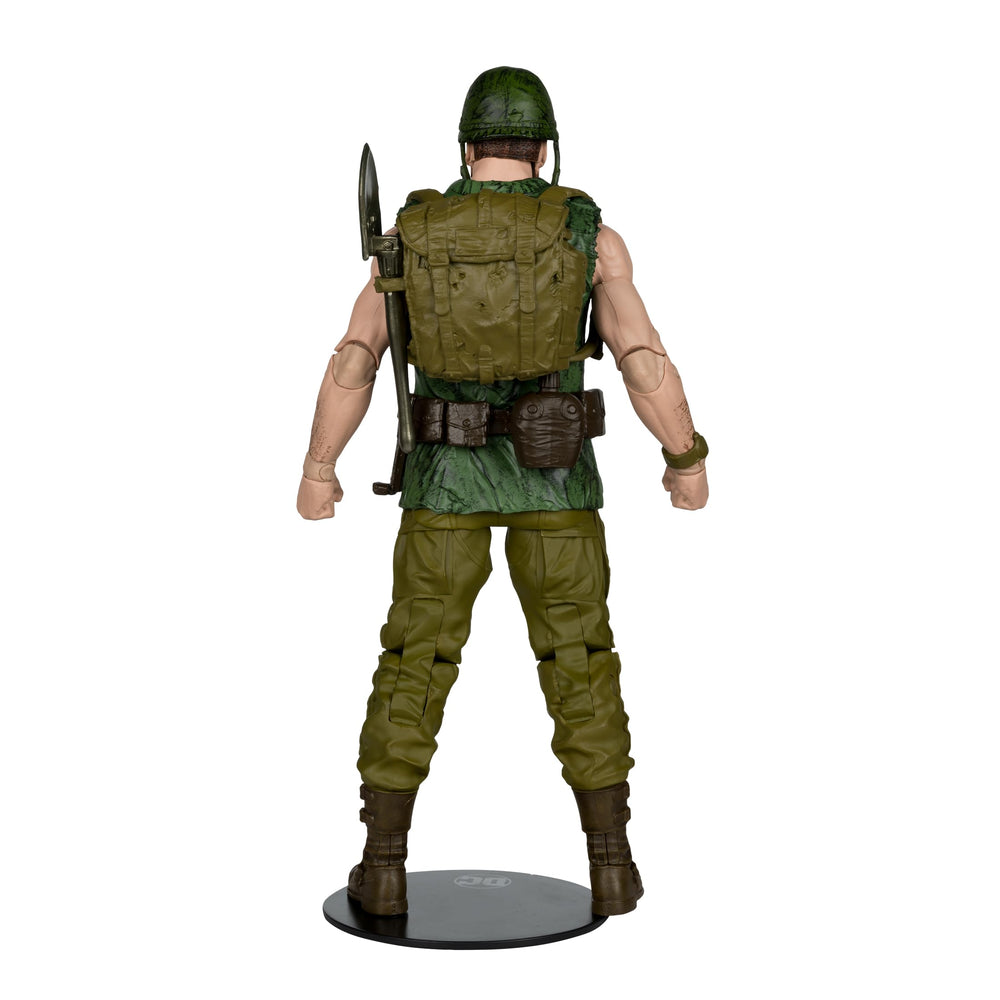 McFarlane Toys Sergeant Rock knife and pack accessories close-up
