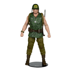 McFarlane Toys Sergeant Rock packaging card and stand included for display