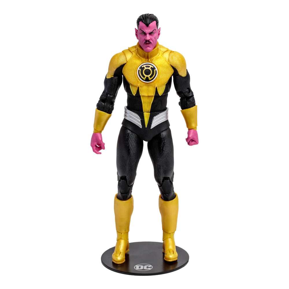 McFarlane Toys Sinestro 7in figure front view with detailed sculpt for display