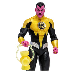 McFarlane Toys Sinestro 7in figure poses dynamically with up to 22 moving parts
