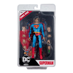 McFarlane Toys Superman ’78 costume details highlight iconic look.