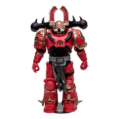 McFarlane Toys World Eaters Khorne Berzerker displaying chain axe.