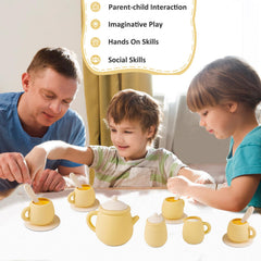 MCGMITT silicone coasters support shared tea time and fine motor skills.