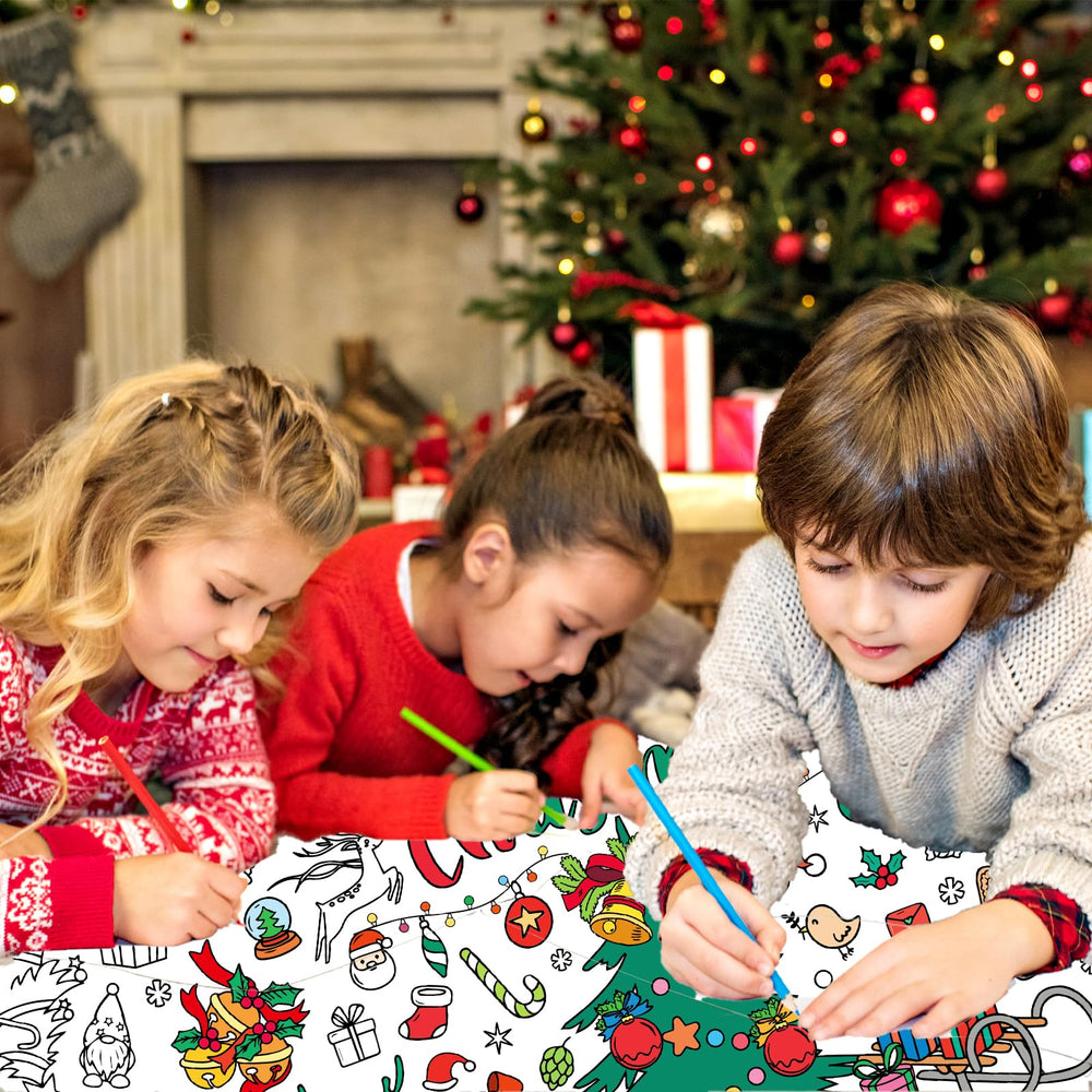 Mchochy kids coloring session promotes cooperative play during holidays.