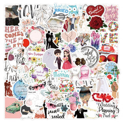 Mcxywmsp wedding stickers 60pcs for scrapbooks with durable waterproof coating