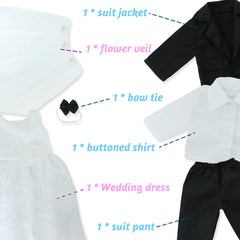 MCZQXW 18-inch doll shirt pairs with pants for complete wedding attire.