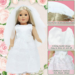 MCZQXW 18-inch doll wedding veil adds delicate detail to pretend ceremonies.