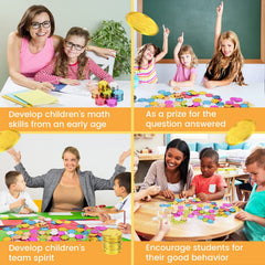 Mczxon 100-piece coin pack in seven bright colors