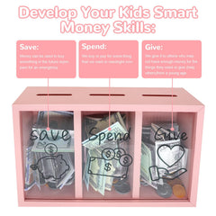 Mczxon slot for coins and folded bills for easy allowance deposits