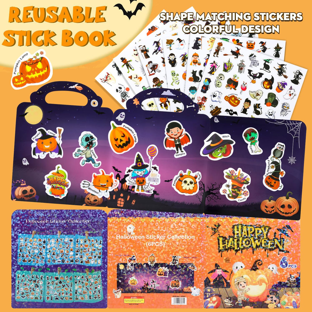 MDCGFOD Halloween sticker book pages-storage page keeps stickers organized for reuse.