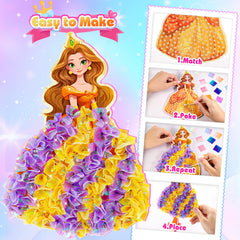 MDINGTD Poke Art Princess kit display-ready 3D princess decor for shelves.