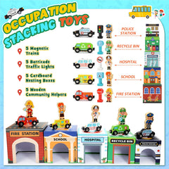 MDINGTD Montessori-inspired design supports early learning with hands-on exploration of vehicles and roles.