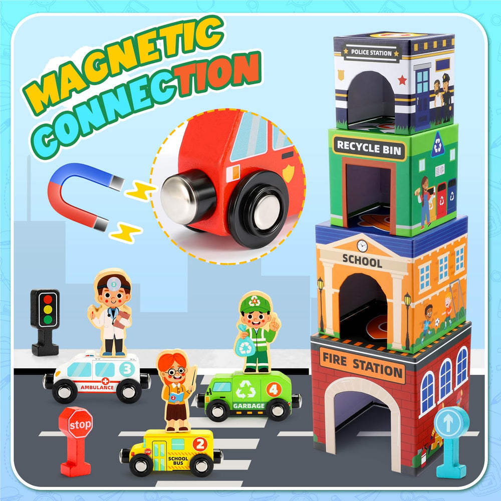 MDINGTD road signs guide toddlers through sequence play and early cognitive skills.