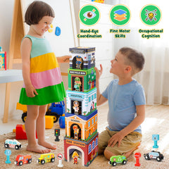MDINGTD wooden figures invite role-play of firefighters, police, and more in Montessori-inspired setups.