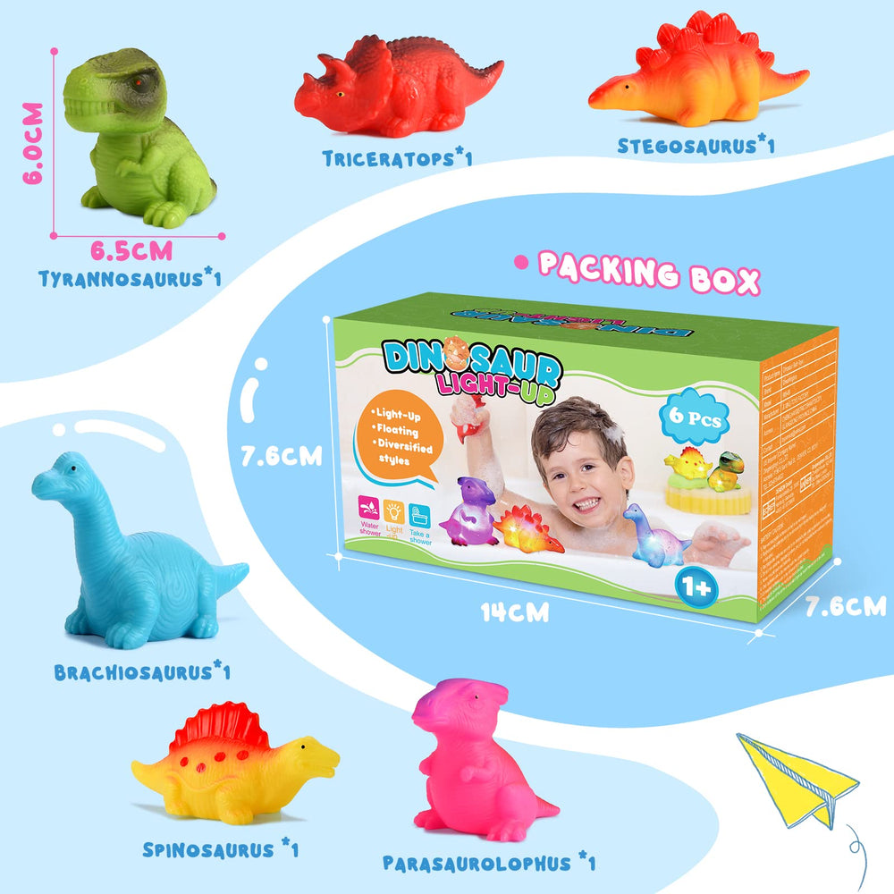 MDINGTD safe PVC dinosaur bath toy with sealed bottom for mess-free use.