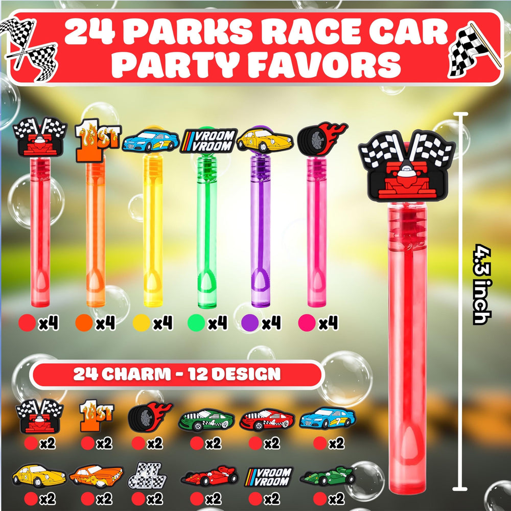 MDNHIO Race Car Bubble Wand yellow, vibrant focal point for pinatas and goody bags.